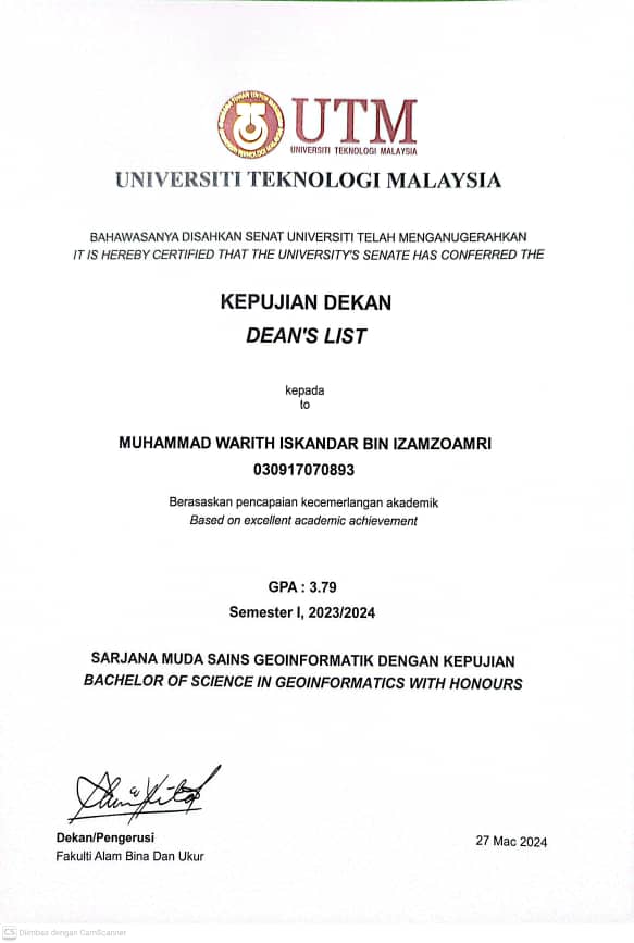 Dean sem 1 certificate